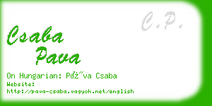 csaba pava business card